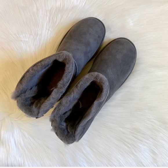 UGG Grey Mini Bailey Bow II Boots - Picture 4 of 6
